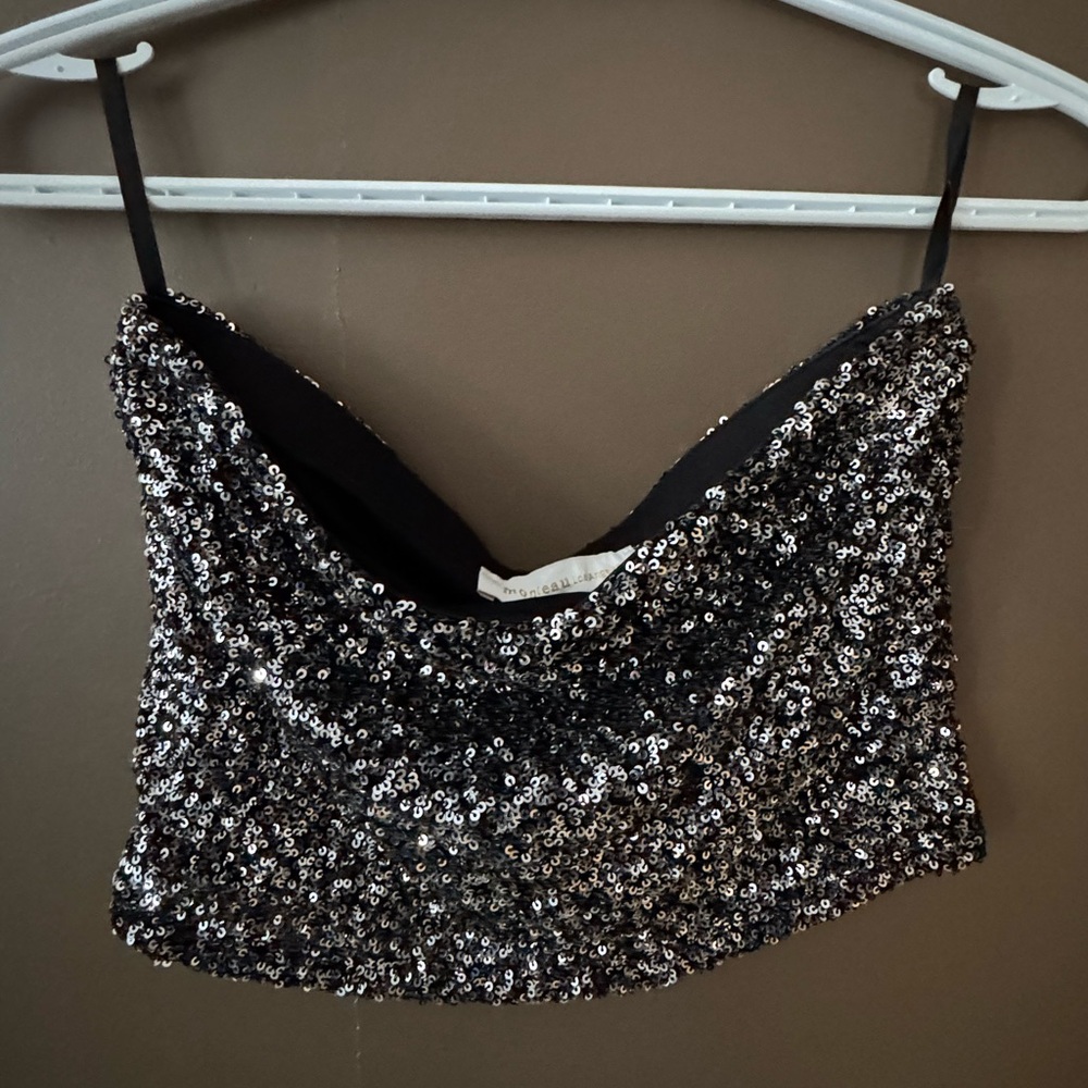 NWT Black Sequin Women's Crop Top